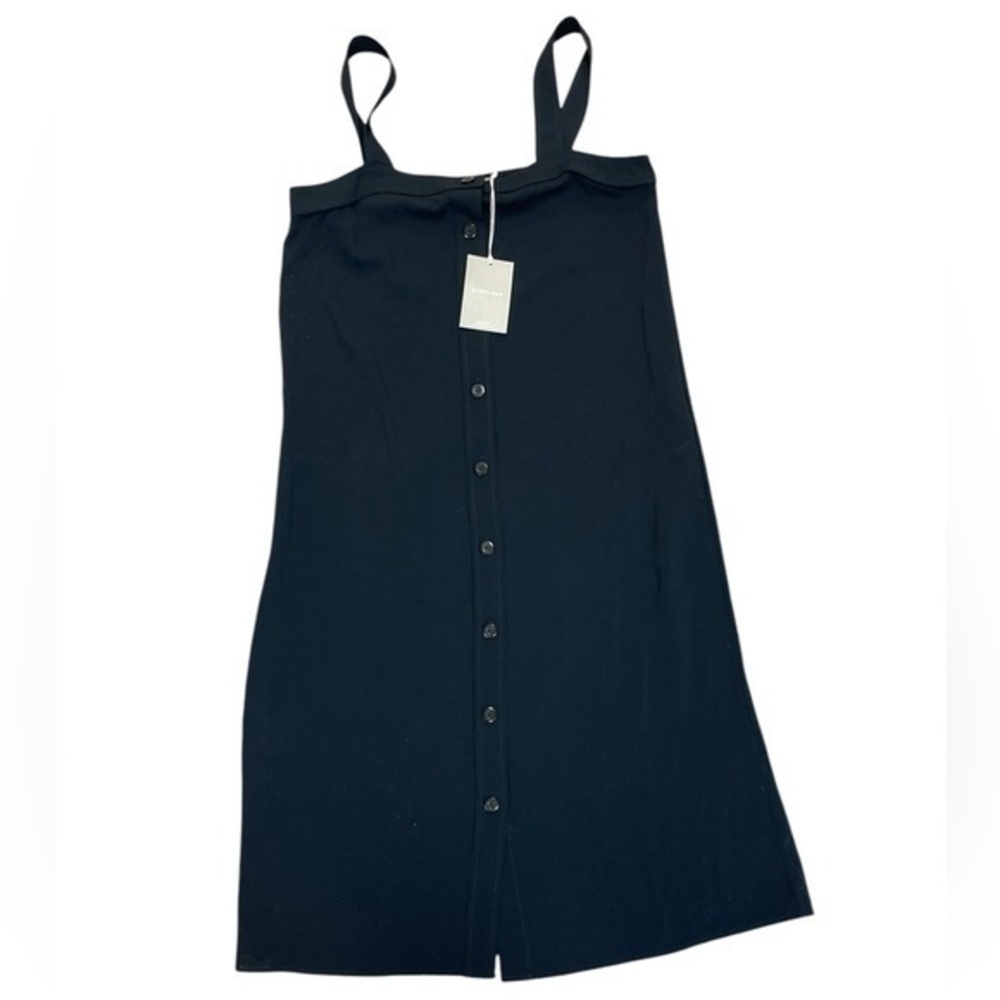 Everlane Black Button-Front Midi Dress